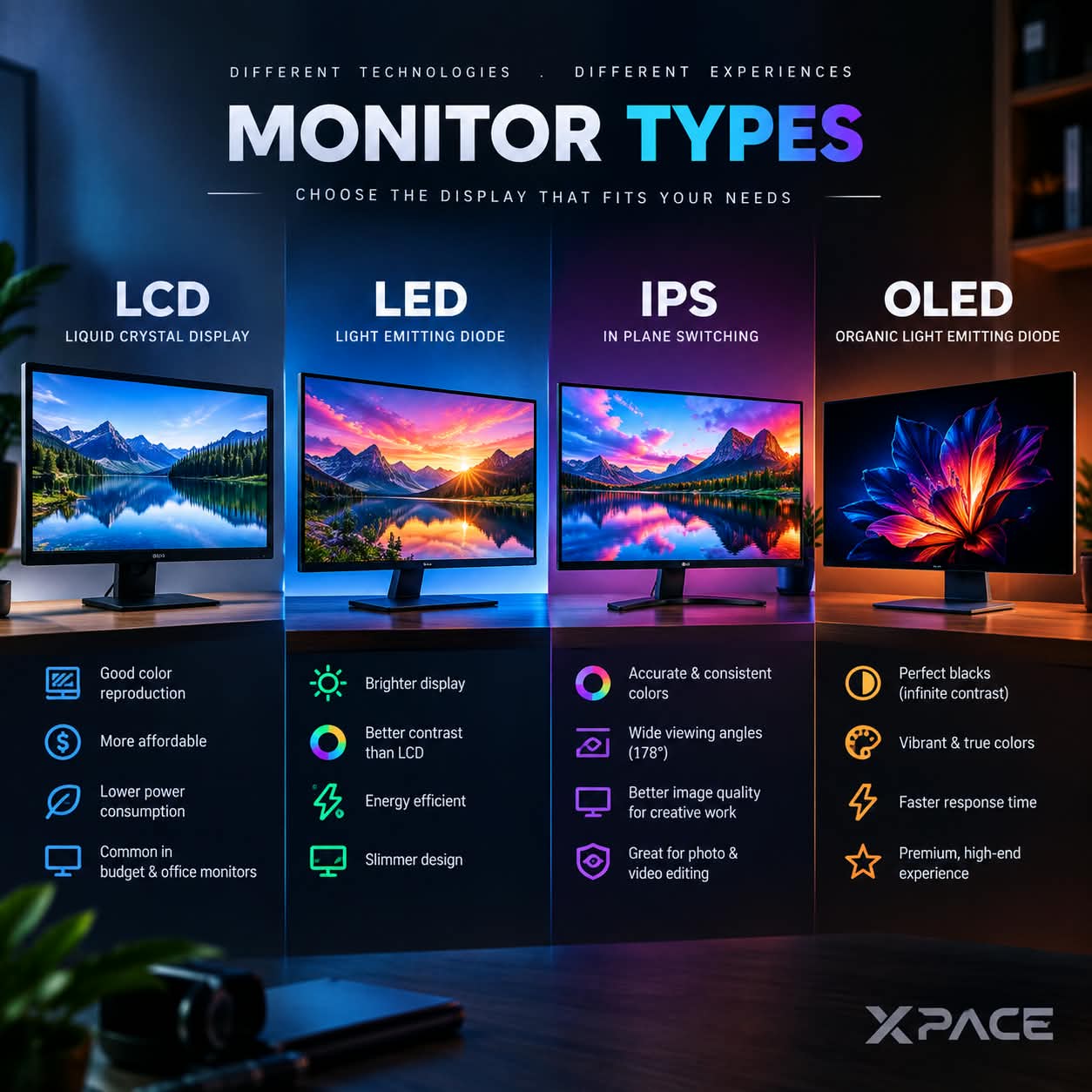 Monitor වර්ග සහ වෙනස්කම්